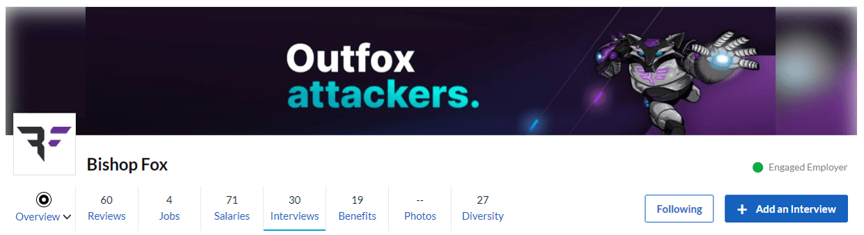 Bishop Fox Glassdoor Page
