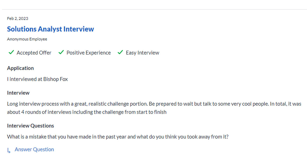 Bishop Fox Glassdoor Page